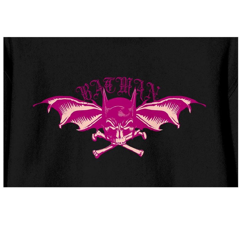 Batman Bat Mask, Cross Bones, and Bat Wings Men's Black Crew Neck Long Sleeve Sweatshirt, 2 of 4