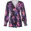 VENUS Womens Balloon Sleeve Wrap Front Top - 4 of 4