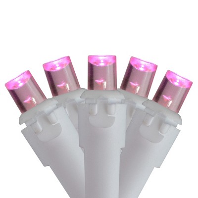 Brite Star Set of 70 Pink LED Wide Angle Icicle Christmas Lights - 6ft White Wire