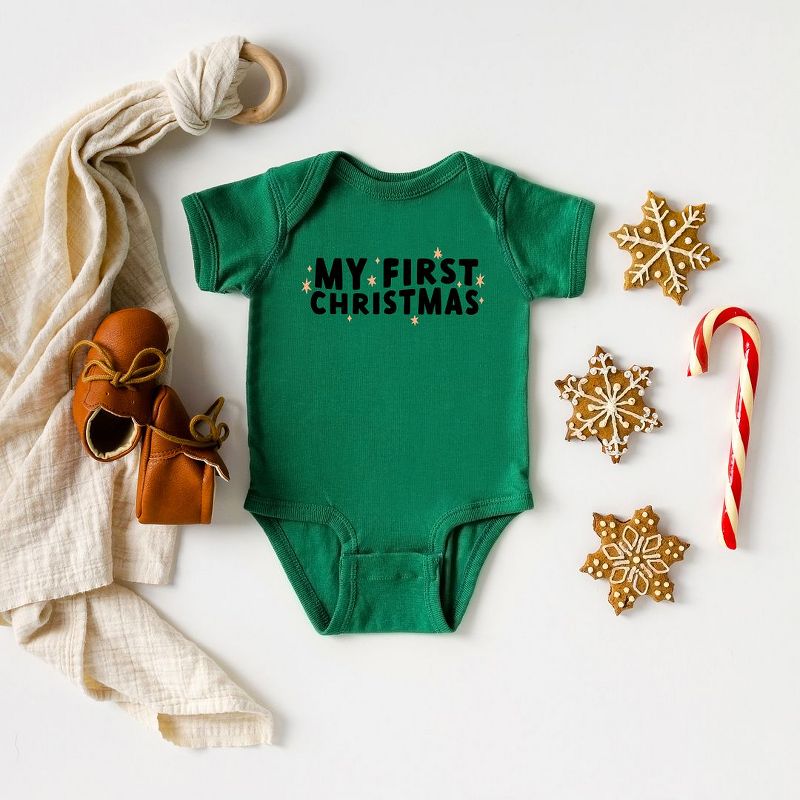 The Juniper Shop My First Christmas Stars Baby Bodysuit, 2 of 3