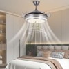 YIYIBYUS 42in 3 Color-Changing LED Modern Chrome Ceiling Fan with ABS Blades - 3 of 4
