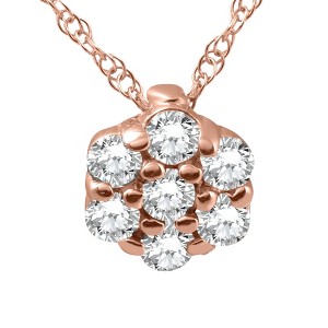 Pompeii3 1/2ct Pave Fire Diamond Solitaire Pendant 14K Rose Gold - 1 of 4