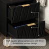 CIPACHO 2 Black Modern Bedroom Night Stands with 2 Drawers Wood & Golden Metal Legs Also for Living Room - 4 of 4