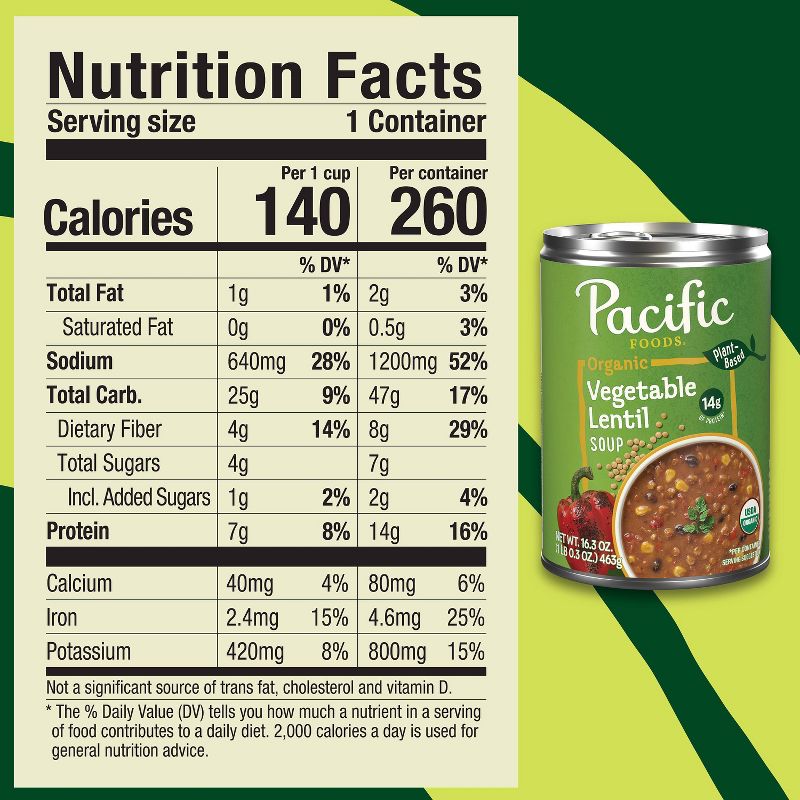 Pacific Foods Organic Plant Based Vegetable Lentil &#38; Roasted Red Pepper Soup - 16.3oz, 3 of 12