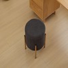 FURNIinspire Ottomans And Benches Modern Round Storage Ottoman With Removable Lid Storage Metal Base Ottoman Footstool, Gray, 13.00"*13.00"*15.80" - 4 of 4