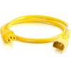 C2G 5ft 18AWG Power Cord (IEC320C14 to IEC320C13) - Yellow - For PDU, Switch, Server - 250 V AC / 10 A - 2 of 2