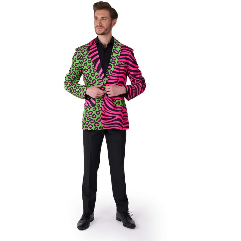 Suitmeister Men's Party Blazer - Party Animal Neon - Multicolor, 3 of 5