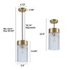 LLHZSY 5 9/10" Modern Pendant Light with Vertical Ribbed Glass Shade, 1-Light Clear Cylinder Glass Pendant for Kitchen Island Bedroom - 4 of 4