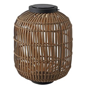 JONATHAN Y Nara Modern Global Faux Rattan Integrated Indoor/Outdoor LED Solar Powered Lantern - 1 of 4