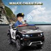 12V Kids Police Car Ride on Toy with Remote Control, Electric Ride on Car for Toddlers Battery Powered Truck Electric Vehicle with Intercom - 4 of 4