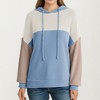 Anna-Kaci Women's Long Sleeve Color Block Knit Hoodie with Drawstring and Relaxed Fit - 2 of 4