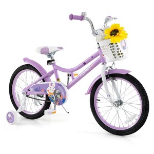 Safstar Kids Bike, 18 Inch Girls Bike for Toddlers w/Training Wheels, Handbrake & Coaster Brake, Steel Frame, Fully Enclosed Chain, Gift for Girls 3-8 - 1 of 4