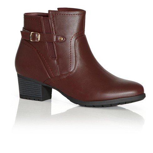 Yours Curve Women's Wide Fit Buckle Ankle Boot