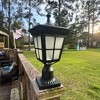 Cedar Hill 18 in. Black Outdoor Frozen Ice Glass Solar Post Light with Pier Mount Base - 3 of 4