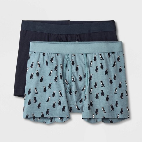 Men's Penguin Print Boxer Briefs 2pk - Goodfellow & Co™ Gray S