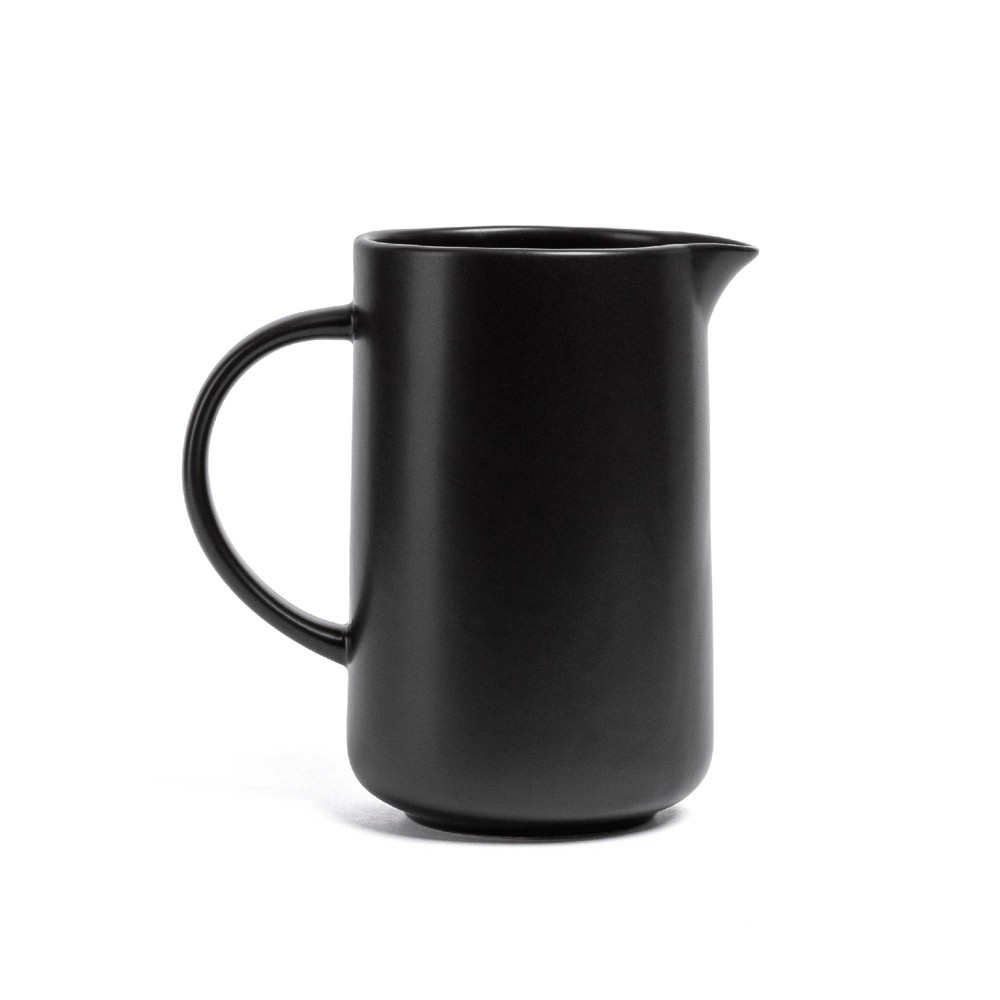 Photos - Glass over&back 42oz Coupe Stoneware Pitcher Semi-Matte Black: Microwave & Dishwasher-Safe, Hot/Cold Beverage Server