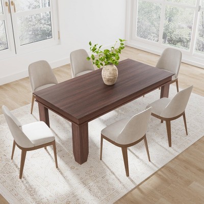 Farmhouse Dining Table for 6-8 People, 70.87" Long Wooden Kitchen Table with Sturdy Frame