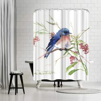 Americanflat 71" x 74" Shower Curtain, Blue Bird 8 by Suren Nersisyan