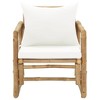 vidaXL Garden Chair Set of 2 Bamboo Bamboo, Polyester Standard Durable - 3 of 4