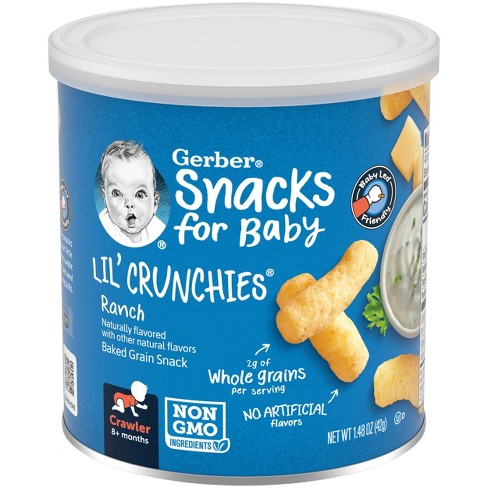 Gerber Snacks for Baby Grain & Grow Puffs, Peach, Puffed Grain Snack for  Crawlers, Non-GMO & Baby Led Friendly Snacks, 1.48-Ounce Canister (Pack of  3)