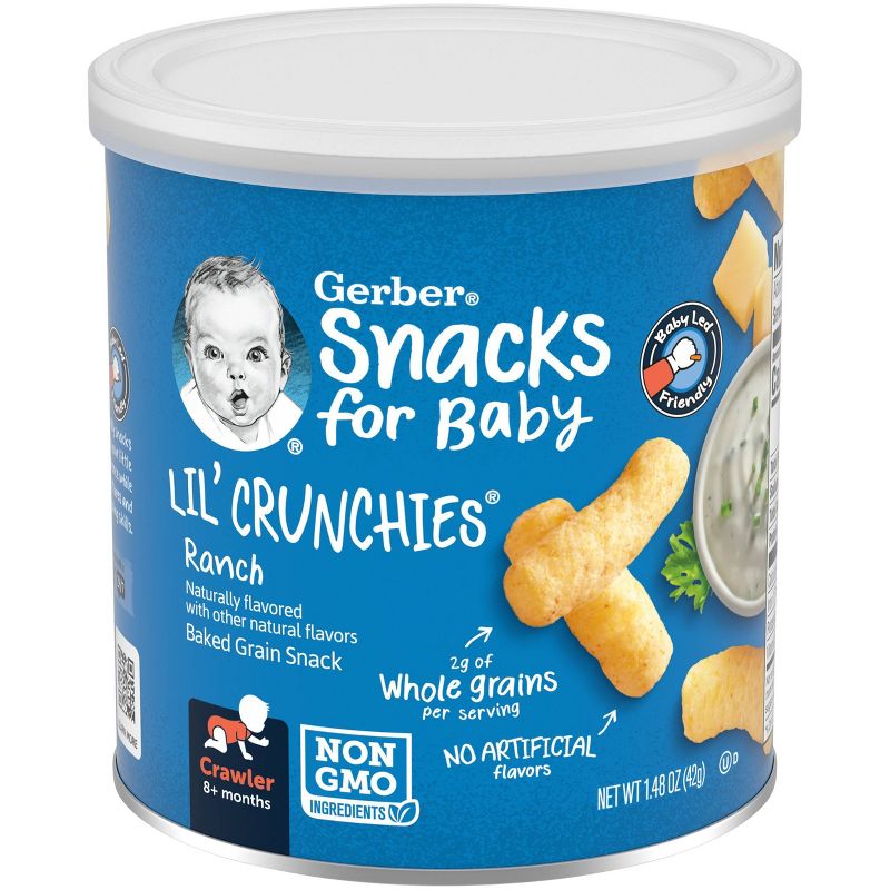 Gerber Lil&#39; Crunchies Ranch Baked Corn Baby Snacks - 1.48oz, 1 of 12