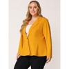 Agnes Orinda Women's Plus Size High-Low Peplum Button Work Elegant Blazers - 2 of 4