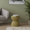 LeisureMod 15” Wide Side Table End Table in Fiberstone with Hourglass Design No Assembly for Indoor and Outdoor Use Spire Collection - 3 of 4