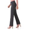 Rekucci Women's Smart Stretch Straight Leg Dress Pants with Zipper Closure – Office to Evening Wear - DK Charcoal, 4 Short - 2 of 4