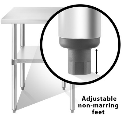 KUTLER 37" Stainless Steel Commercial Prep Table with Undershelf