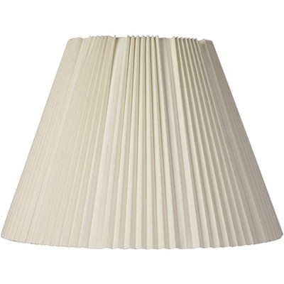 Brentwood Eggshell Pleated Large Empire Lamp Shade 9" Top x 17" Bottom x 11.75" High x 12.25" Slant (Spider) Replacement with Harp and Finial