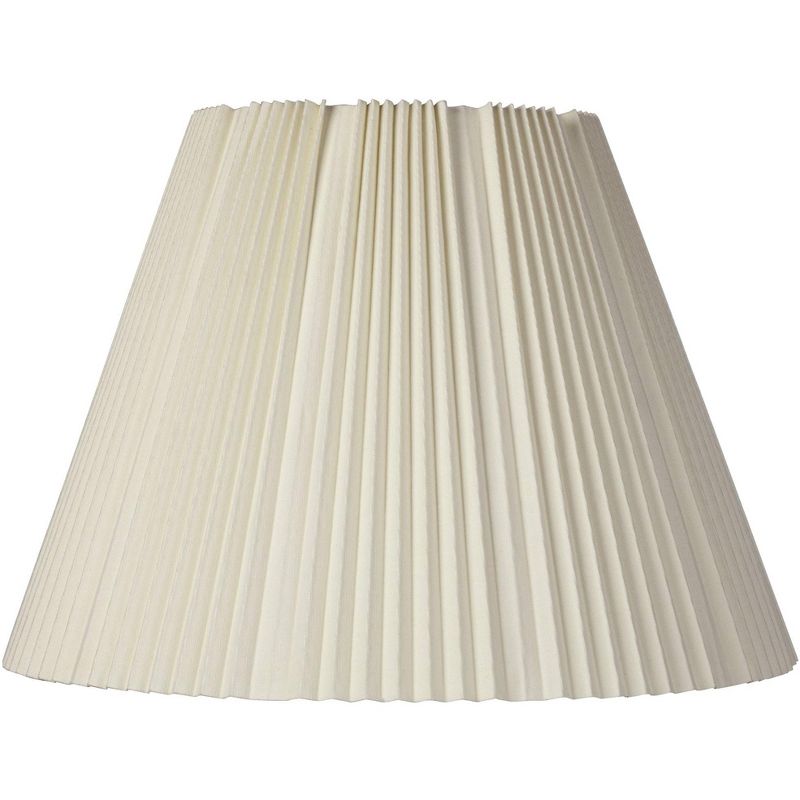 Springcrest Eggshell Pleated Large Empire Lamp Shade 9" Top x 17" Bottom x 11.75" High x 12.25" Slant (Spider) Replacement with Harp and Finial, 1 of 8