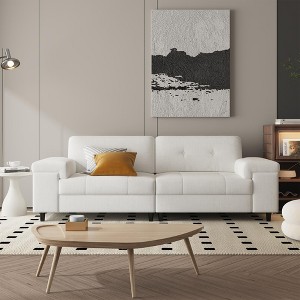 85 Inch 3 Seater Couch with Deep Seat & Adjustable Armrest, Mid Century Modern Living Room Sofa, Comfy Chenille Sofa Comfortable Couches - 1 of 4