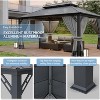 ALAULM Wall Mount Gazebo Outdoor Pergola, Hardtop Lean to Gazebo Canopy Awnings with Sloped Roof and Sturdy Steel Frame, for Patio, Deck, Backyard - 3 of 4