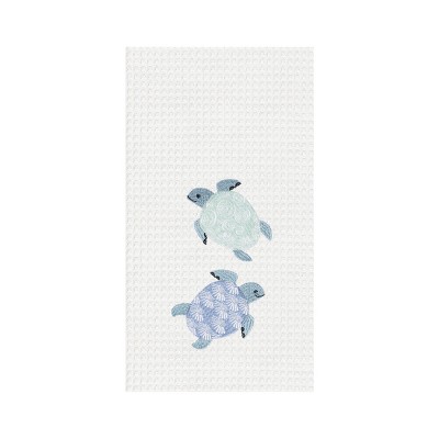 Magnolia Embroidered Waffle Weave Kitchen Towel