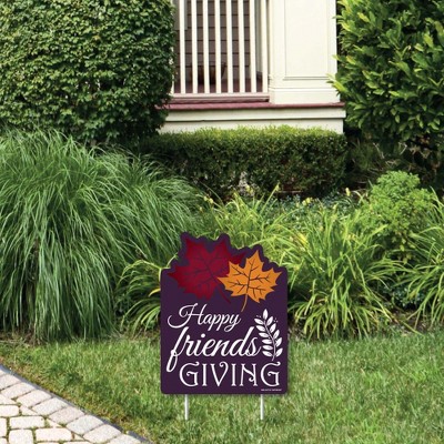 Big Dot of Happiness Friends Thanksgiving Feast - Outdoor Lawn Sign - Friendsgiving Party Yard Sign - 1 Piece