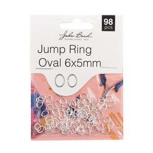 John Bead Must Have Findings Metal Silver 6x5mm Oval Jump Rings for Jewelry Making Findings, 98 Pieces - 1 of 4