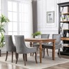 LOVMOR 22.8"Ultra Side Dining Chair, Thickened fabric chairs with neutrally toned solid wood legs,  Set of 2, Beige - 2 of 4