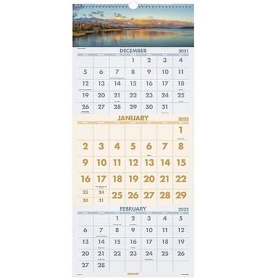 AT-A-GLANCE 2022 27" x 12" Three-Month Calendar Scenic Multicolor DMW503-28-22