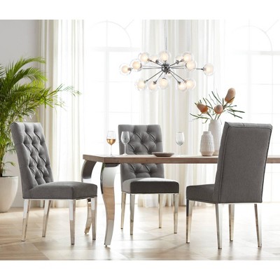 Celestial Chrome Sputnik 30" Chandelier with Frosted Glass Lights