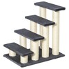 PawHut Cat Tree with 4 Stair Steps for High Beds Couch, Cute Cat Tree for Indoor Cats Dogs w/ Sisal Scratching Post, Climbing, Playing, Gray - 4 of 4