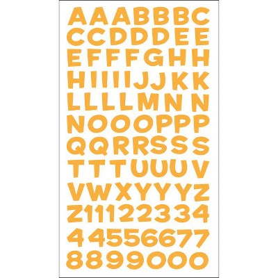 Sticko Alphabet Stickers - Funhouse, Yellow Metallic, 89pcs