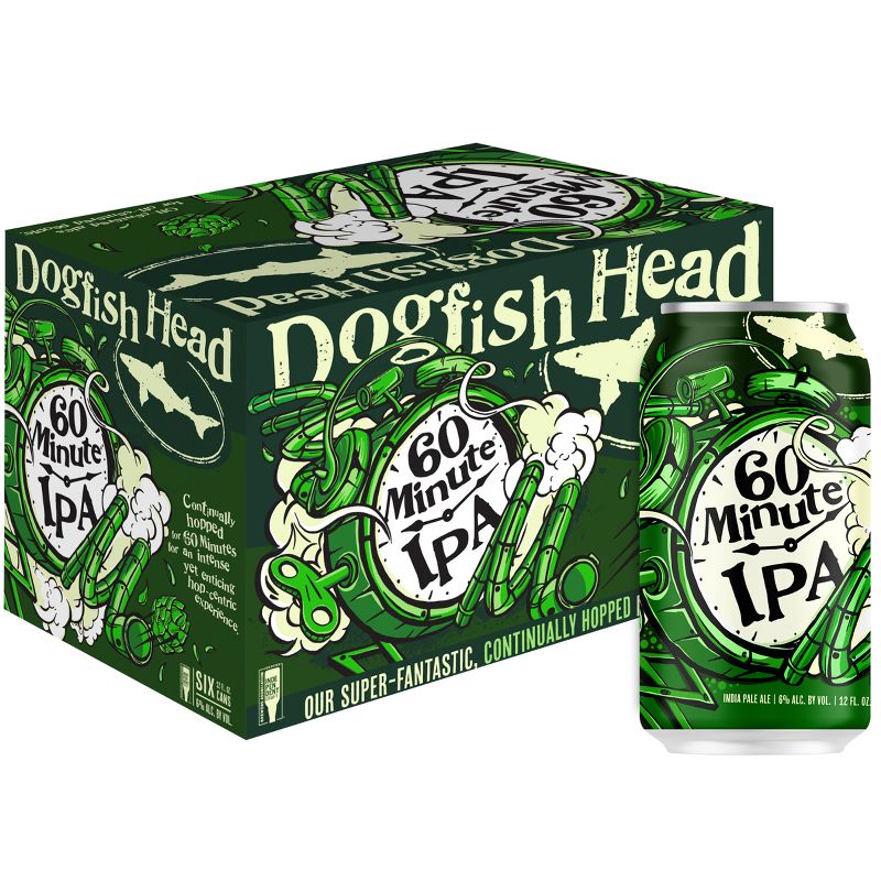 Dogfish Head 60 Minute IPA Beer - 6pk/12 fl oz Cans, 1 of 9