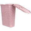 Mind Reader 40 Liter Slim Laundry Basket, Hamper with Cutout Handles, Washing Bin, Dirty Clothes Storage, Bathroom, Bedroom, Closet, Pink - 3 of 4