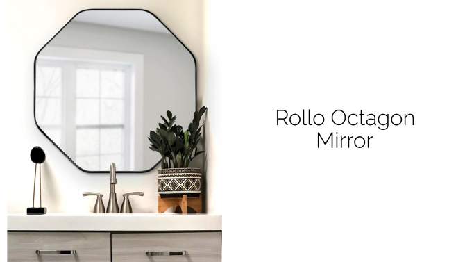 24&#34; x 24&#34; Rollo Octagon Framed Decorative Wall Mirror Black - Kate &#38; Laurel All Things Decor, 2 of 9, play video