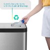 Home Zone Living 19 Gallon Stainless Steel Dual Trash and Recycling Can with CleanAura Odor Control and Soft Close Lid, Silver - 3 of 4