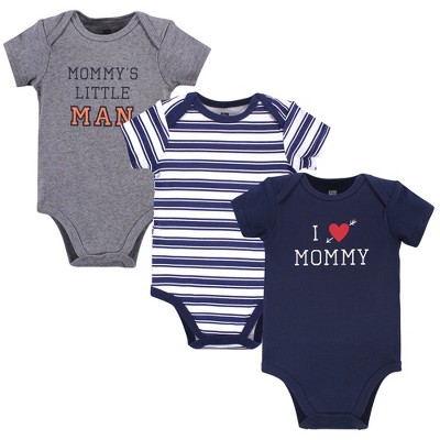 Image of Hudson Baby Infant Boy Cotton Bodysuits 3pk, Boy Mommy, 3-6 Months