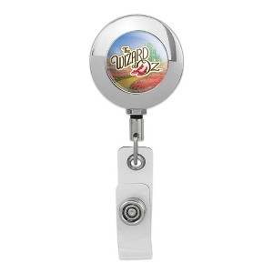 The Wizard Of Oz Ruby Slippers Logo Metal Chrome Badge ID Card Holder Clip - 1 of 3