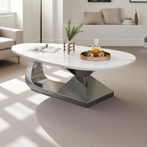Sintered Stone & Steel Modern Coffee Table - 1 of 4