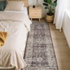 Machine Washable Rug Vintage Floral Rug Distressed Oriental Rug with Non Slip Backing, Low Pile Thin Soft Carpet - 3 of 4