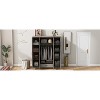 ORRD 4-Door Wardrobe with Full Length Mirror & Drawers, Gray Freestanding Closet for Bedroom, Storage Cabinet with Lock - 3 of 4